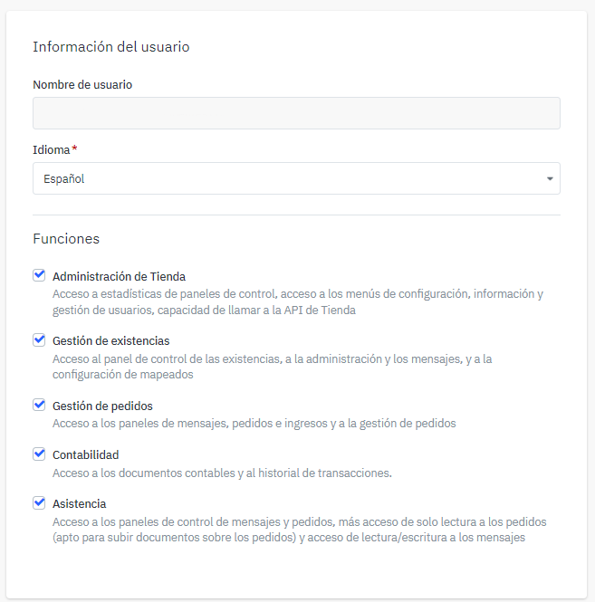 Permisos de usuarios en Mirakl
