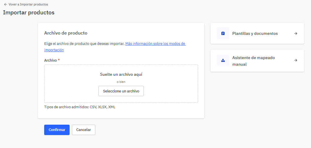 Acceso a Plantillas y documentos en Mirakl
