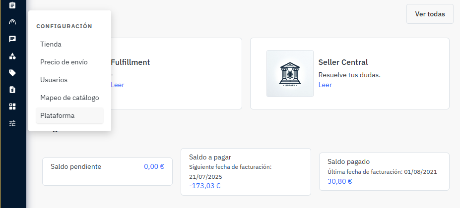 Acceso a Configuración y Plataforma