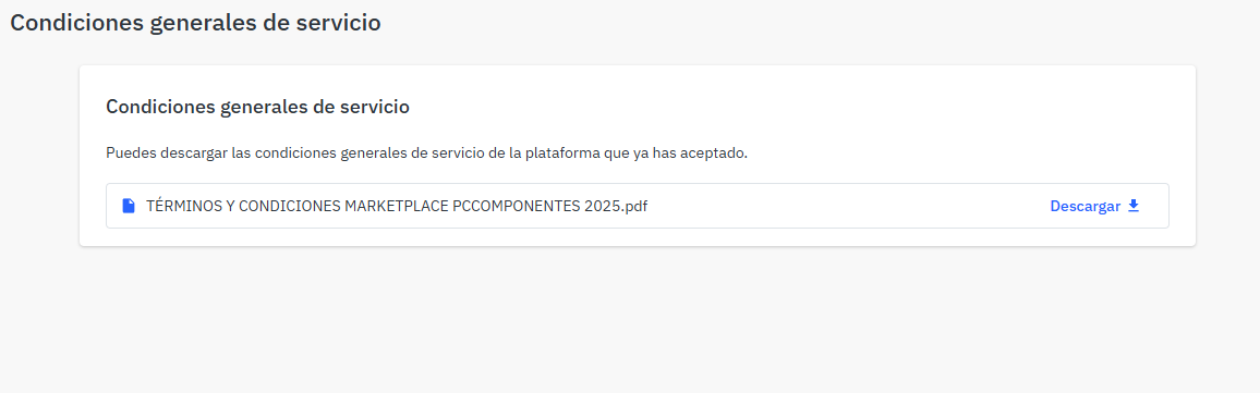 Descarga de las condiciones generales del servicio