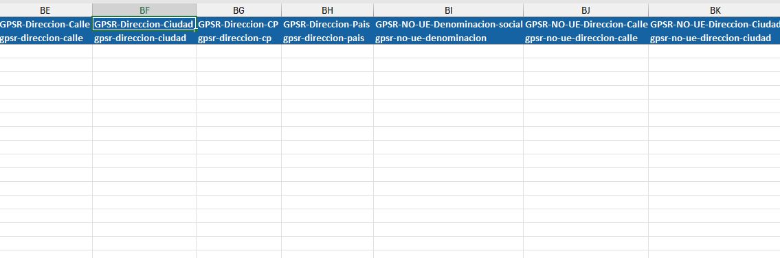 Campos GPSR en la configuración de ofertas