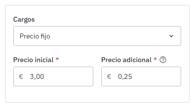 Configuración de precio fijo de envío