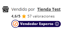 Insignia Vendedor Experto en la ficha de producto